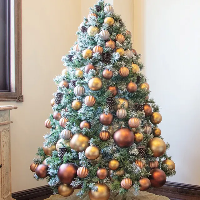 スノーパインツリー180cm クリスマスツリー・クリスマスライト・クリスマスデコレーションオーナメントのフルセット