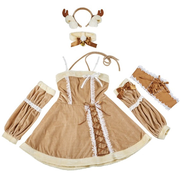 トナカイコスプレのグレートピレニーズ（立ち姿） トナカイコスプレのグレートピレニーズ（立ち姿）